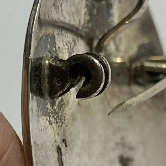 STERLING SILVER & TURQUOISE NECKLACE/BROOCH. MEXICO. - Picture 8 of 9